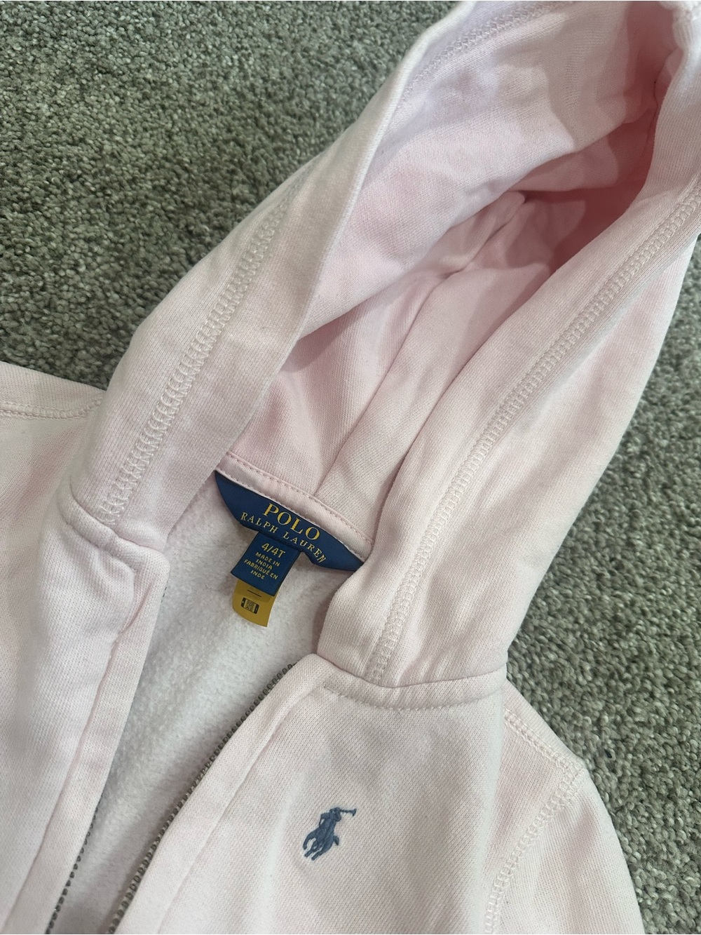 Polo by Ralph Lauren Light Pink Hoodie Jacket with Blue Pony